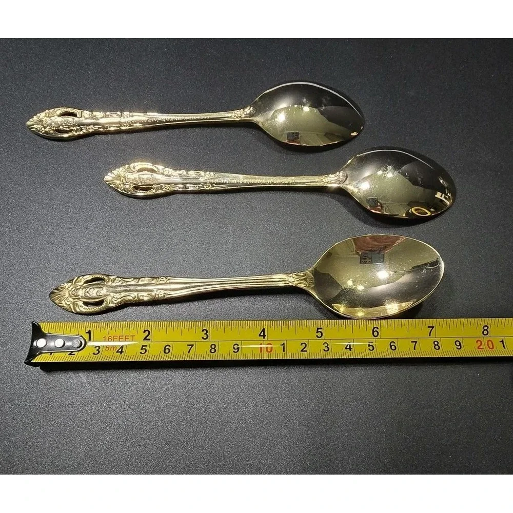 Vintage Gold Plated Hampton Silversmith Gold Plated TBSP/ Oval Soup Spoons...